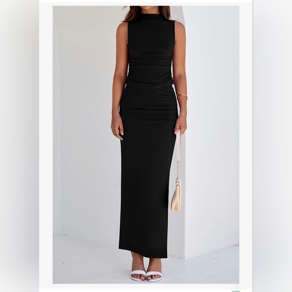 BTFBM Knit Top Split Maxi Skirt Set #1180 - Picture 12 of 14